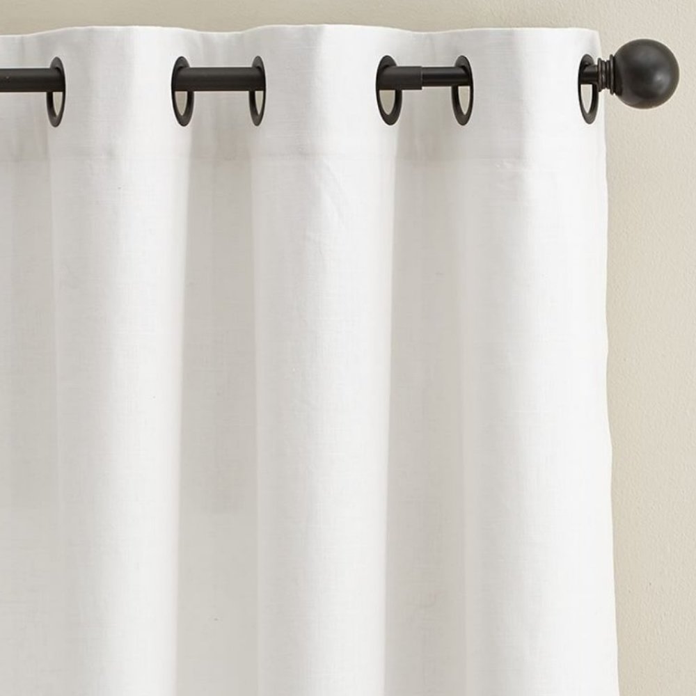 Pottery Barn *NWT* Emery Linen Grommet Blackout Curtain, 50"W x 108"L, White